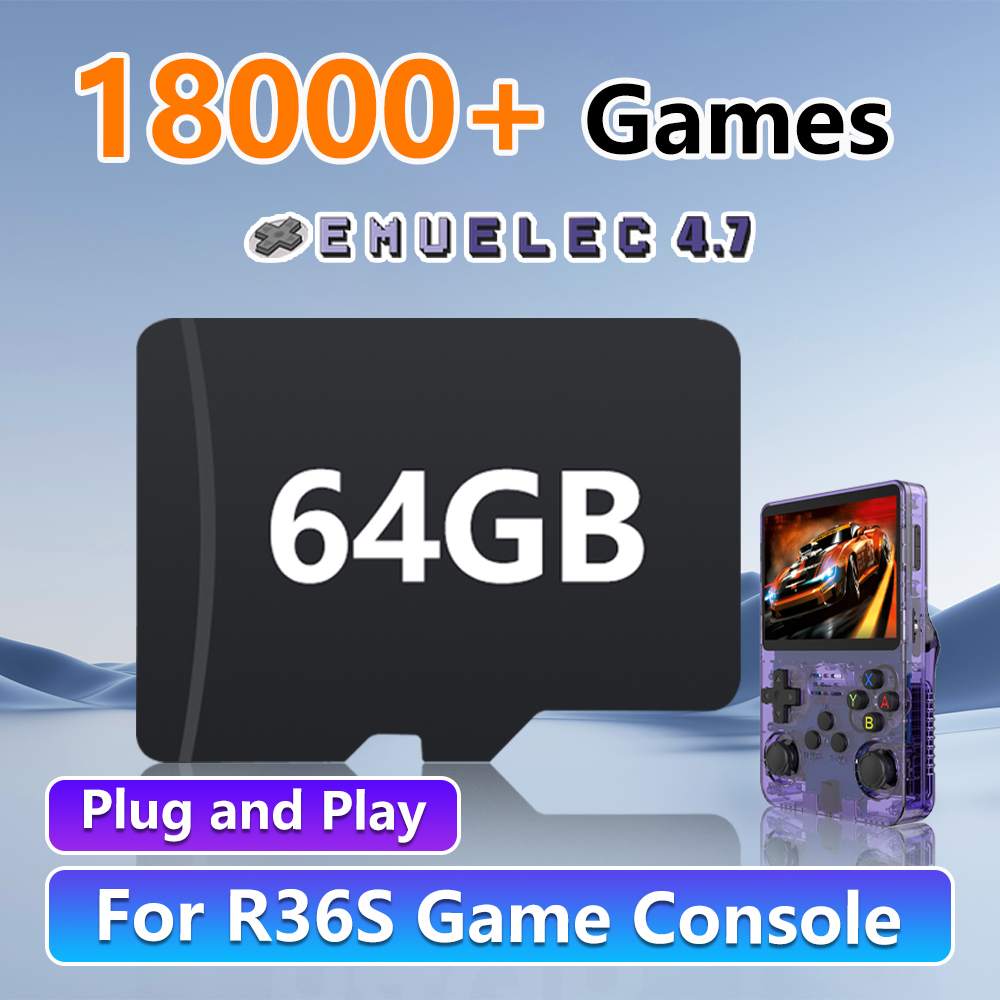 Retro Gaming N64 - 64GB Game Card for R36S Retro