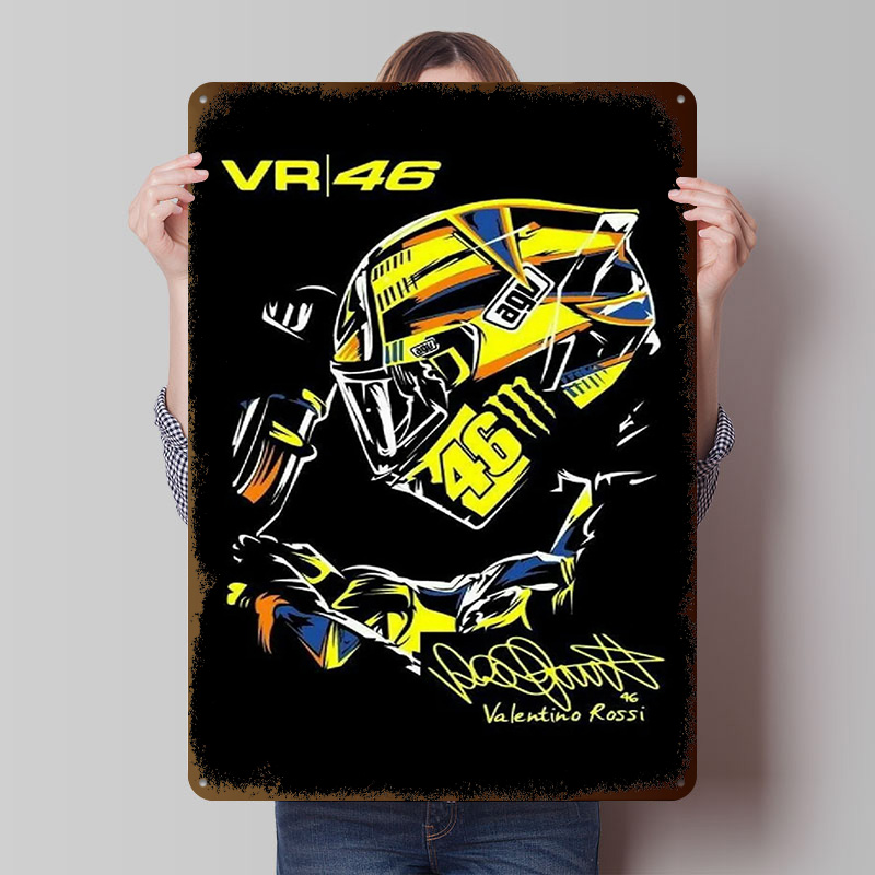 Retro Gaming Vr - Helmet VR 46 Tinplate Poster Vintage