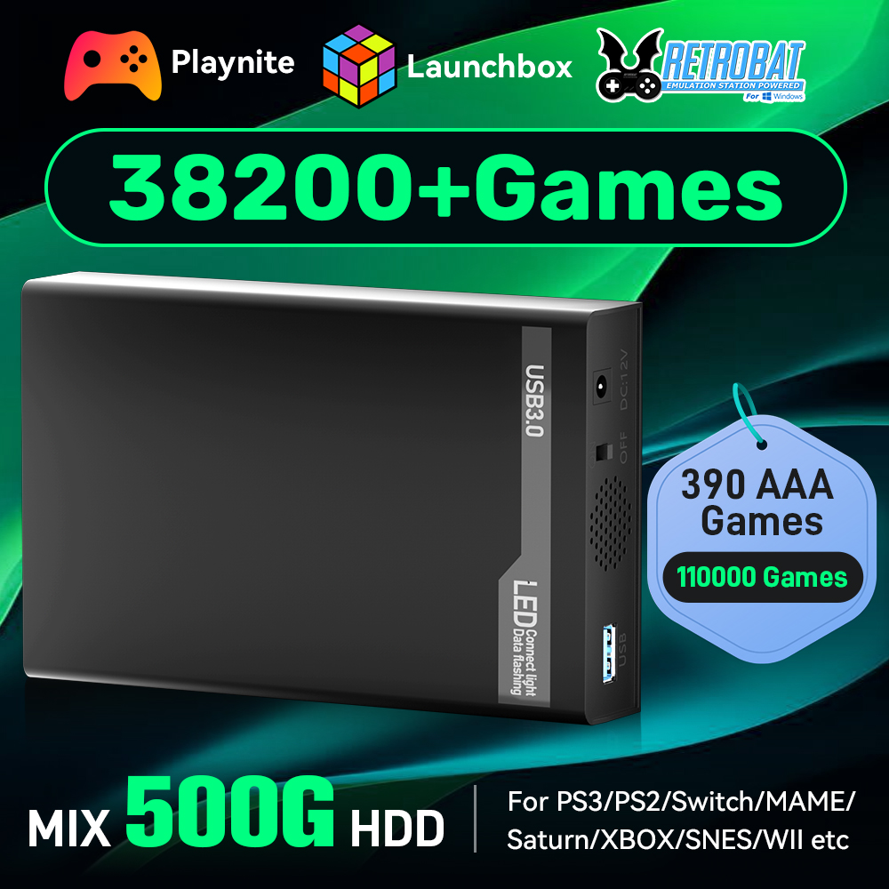 Retro Gaming N64 - MIX500G Game Hard Drive With 38200+