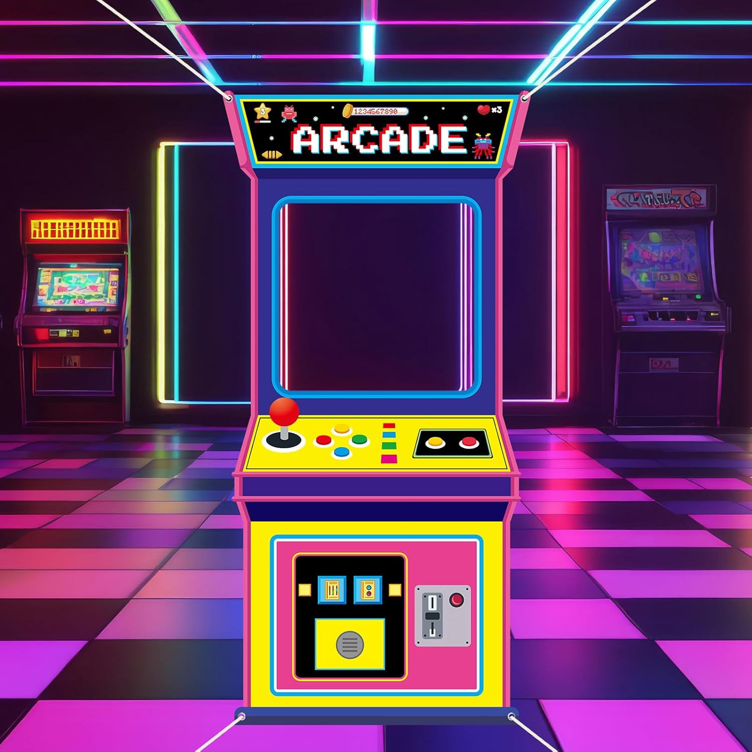 Fabric Arcade Game Photo Backg - đánh giá và giá Background Retro Gaming