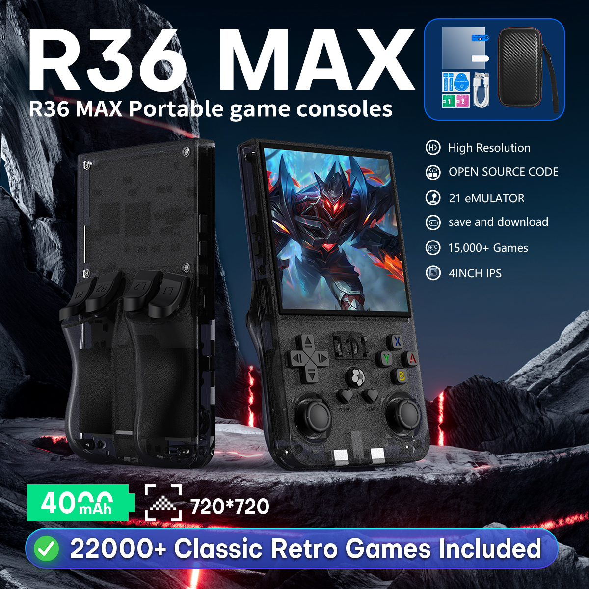 Open Source R36MAX Portable Vi - đánh giá và giá Retro Gaming Upscaler