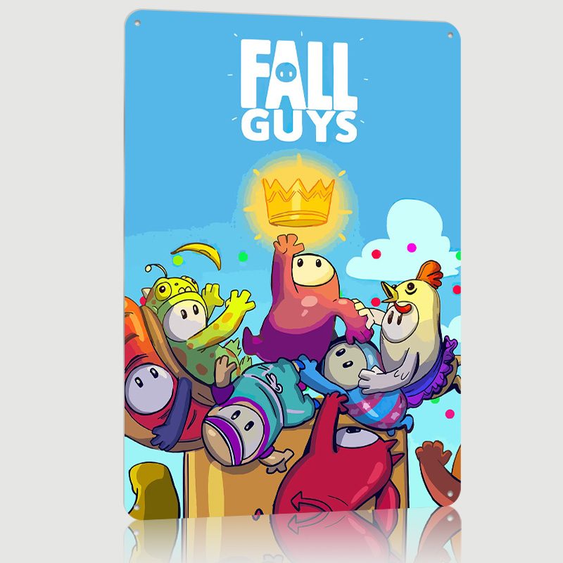 Fall Guys Metal Poster Customi - đánh giá và giá Retro Gaming Guy