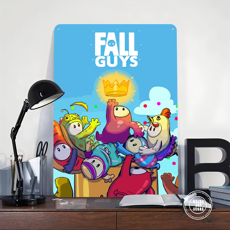 Fall Guys Metal Poster Customi - đánh giá và giá Retro Gaming Guy