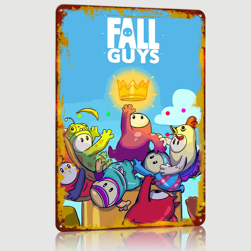 Fall Guys Metal Poster Customi - đánh giá và giá Retro Gaming Guy