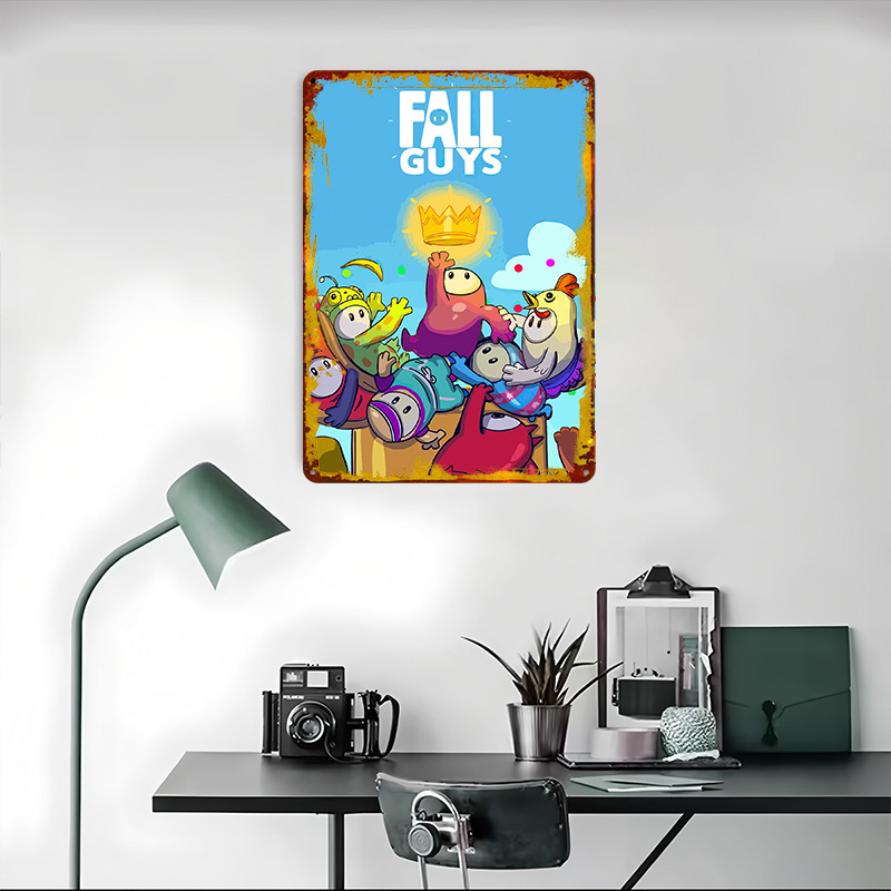 Fall Guys Metal Poster Customi - đánh giá và giá Retro Gaming Guy