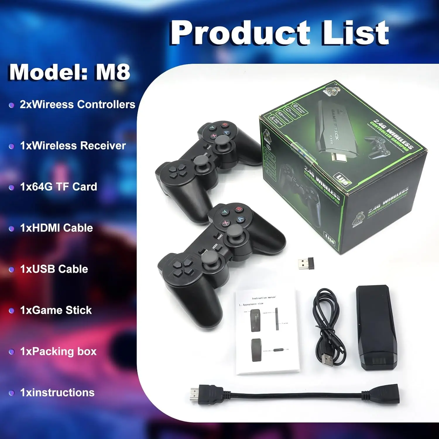 M8 Retro Gaming Stick with 9 S - đánh giá và giá Retro Gaming Hdmi