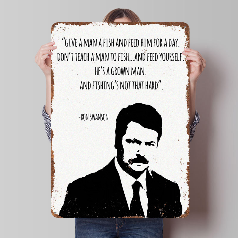 Ron Swanson Quote Printed Post - đánh giá và giá Retro Gaming Quotes